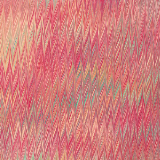 Hand Marbled Paper Twilled Pattern in Reds and Yellows ~ Berretti Marbled Arts